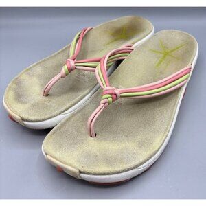 Merrell Kai Womens Suede Sandals‎ Pink Green Straps Starfish Pattern Sole Sz 10